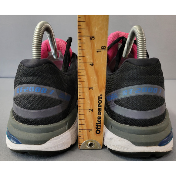 Asics GT- 2000 7 Athletic Sneaker Shoes Womens 9.5 Black Pink Running Walking - Picture 8 of 14
